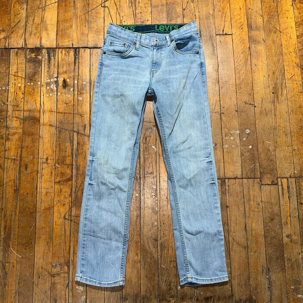 Levi's Jeans Kids Size 26x27 Blue Denim Slim Fit Straight Leg Light‎ Wash